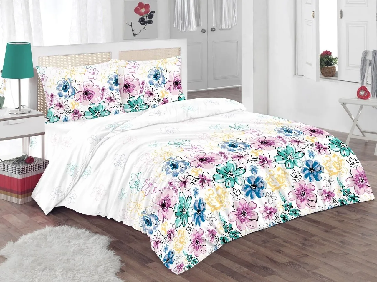 l-lenjerie-de-pat-dubla-flowers-bedora-4-piese-200x220-bumbac-ranforce-multicolor-2.webp